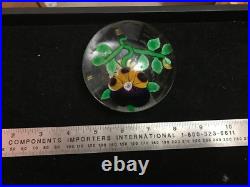 Antique Baccarat Pansy Lampwork Art Glass Paperweight