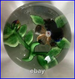Antique Baccarat Pansy With Bud Lampwork Paperweight DuPont Type III