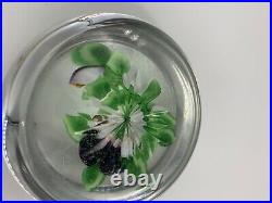 Antique Baccarat Pansy With Bud Lampwork Paperweight DuPont Type III