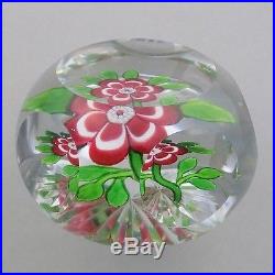 Antique Baccarat Paperweight Red Primrose