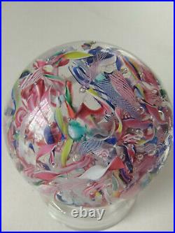 Antique Baccarat Scrambled Paperweight Multicolored 2 3/8