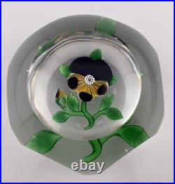 Antique Baccarat Type III Pansy Miniature Faceted Paperweight