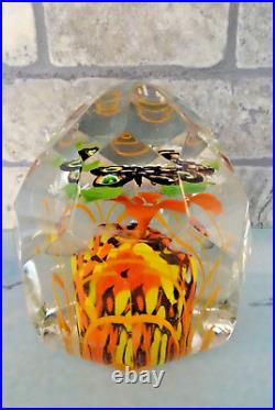 Antique Bohemian Czechoslovakia Art Glass Faceted Butterfly Paperweight 1930's