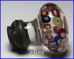 Antique Bohemian Doorknob with Concentric Millefiori Handle on clear ground