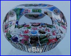 Antique Clichy Concentric Paperweight, 3-row, one-rose