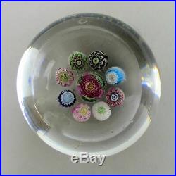 Antique Clichy French Glass Millefiori Paperweight C. 1850