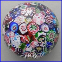 Antique Clichy Scrambled Paperweight with Rare Roses