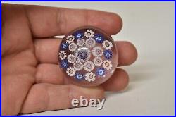 Antique French Baccarat Millefiori Flower Art Glass Paperweight