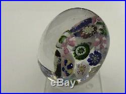 Antique French Classic Period c1840s Scrambled Clichy Art Glass Paperweight