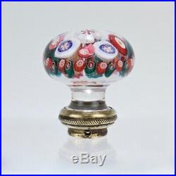 Antique French or Bohemain Millefiori Glass Paperweight Door Knob Handle GL