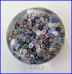 Antique. Hand-blown glass paperweight. Millefiori. Made in 1847 by Baccarat