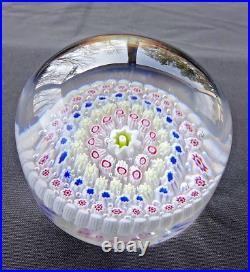 Antique Old English Glass Concentric Millefiori High Dome Paperweight