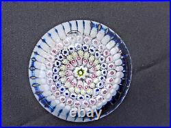 Antique Old English Glass Concentric Millefiori High Dome Paperweight