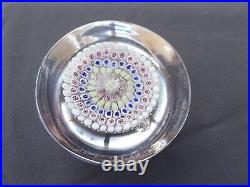 Antique Old English Glass Concentric Millefiori High Dome Paperweight