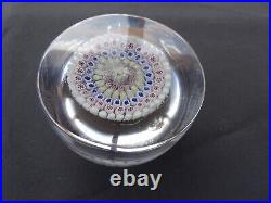 Antique Old English Glass Concentric Millefiori High Dome Paperweight