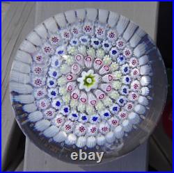 Antique Old English Glass Concentric Millefiori High Dome Paperweight