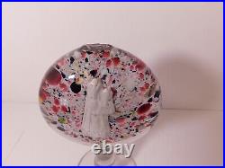 Antique & RARE Millville Religious Sulfide PEDESTAL Art Glass Paperweight