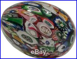 Antique Saint Louis Egg-shaped Art Glass Paperweight Millefiori Hand-cooler