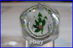 Antique St. Louis 2 3/4 Faceted Posy Paperweight Torsade With Arrow Canes