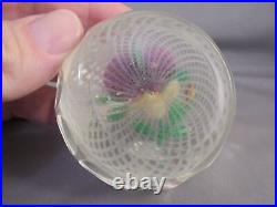 Antique Vintage Chinese Art Glass Faceted Pansy Paperweight