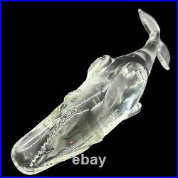 Art Glass Crystal Clear Whale DCB 2000 Figurine Sculpture 10t 2t