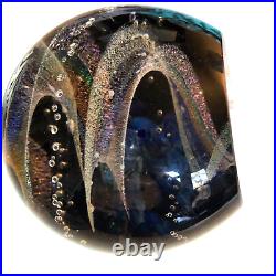Art Glass Galaxy Orb 4 Paperweight World Inside a Sphere Signed OOAK New