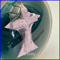 Art Glass Paperweight Unsigned Sulphide CRUCIFIX Cain Twist Val St Lambert