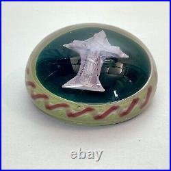 Art Glass Paperweight Unsigned Sulphide CRUCIFIX Cain Twist Val St Lambert