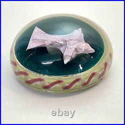 Art Glass Paperweight Unsigned Sulphide CRUCIFIX Cain Twist Val St Lambert