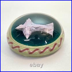 Art Glass Paperweight Unsigned Sulphide CRUCIFIX Cain Twist Val St Lambert