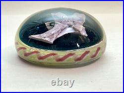 Art Glass Paperweight Unsigned Sulphide CRUCIFIX Cain Twist Val St Lambert