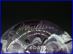 Art Glass Purple White Nebula Paperweight Signed