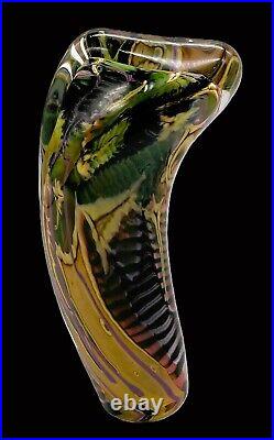 Art Glass Sally Rogers Free Form Sculpture Signed Dated Paperweight