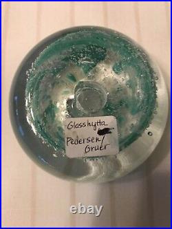 Art glass paperweight signed Glasshytta. Pedersen Gruer Norway