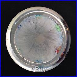BACCARAT ART GLASS PAPERWEIGHT, SPACED MILLEFIORI ON LATTICINIO, 1971, #675, 3D