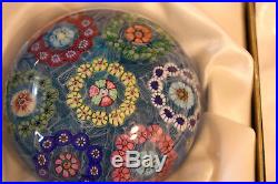 BACCARAT Crystal France MILLEFIORI Art Glass Paperweight box 1970 numbered