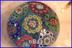BACCARAT Crystal France MILLEFIORI Art Glass Paperweight box 1970 numbered