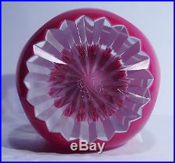 BACCARAT France Multifaceted 5-sided MUSHROOM Art Glass PAPERWEIGHT 1972