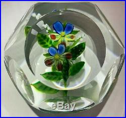 BEAUTIFUL DELMO TARSITANO Flower Art Glass Paperweight