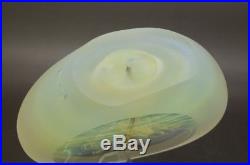 BILL SLADE Opalescent Spiral Flat 83 Glass Sculpture/Paperweight, Apr 5.5Hx5.5W