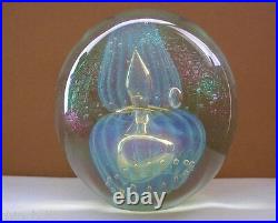 BLISSFUL Huge EICKHOLT Glass PAPERWEIGHT Iridescent VASELINE MOON JELLY 6 POUNDS