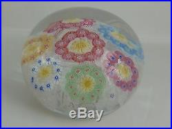 Baccarat 1971 Lovely Cane Wreaths on Latticinio Paperweight LE #569 EC