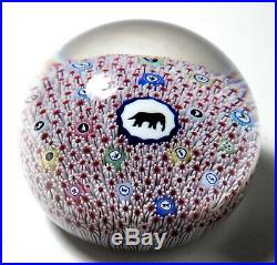 Baccarat 1973 Gridel Series Millefiori Elephant Limited Edition Paperweight