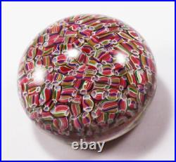 Baccarat Candy Cane Multi-color Millefiori Art Glass Paperweight, Nice Weight