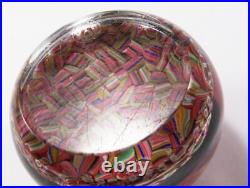 Baccarat Candy Cane Multi-color Millefiori Art Glass Paperweight, Nice Weight