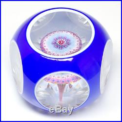 Baccarat French Art Glass Ltd Ed Double Overlay Millefiori Mushroom Paperweight