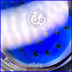 Baccarat Moon Stars Millefiori Art Glass Paperweight Celestial Night Sky France