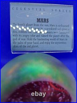 Beautiful 1994 Glass Eye Studio Ges Celestial Series Mars Art Glass Paperweight