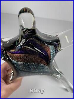 Beautiful Art Glass ROLLIN KARG 2004 Dichroic Glass Starfish Multicolor SIGNED