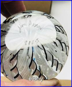 Beautiful JIM BROWN Crown Style Glass Paperweight